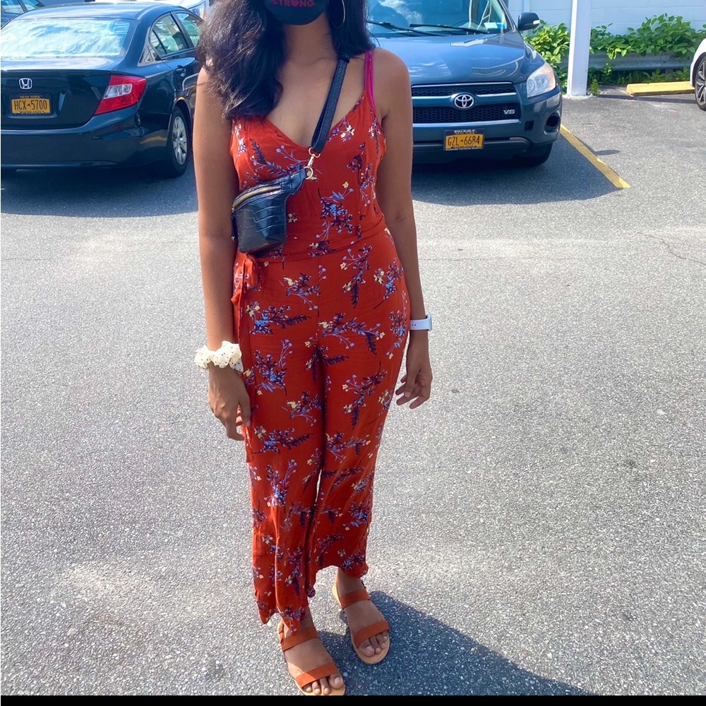 Forever21 floral jumpsuit